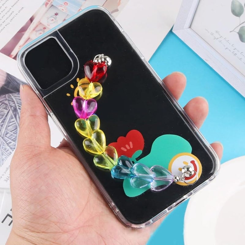 FRCOLOR Pink Heart Phone Case with Strap Lightweight Portable for Women - Image 4